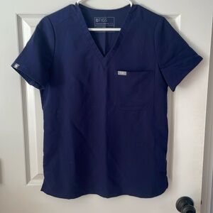 Figs Catarina style one-pocket Scrub Top in navy